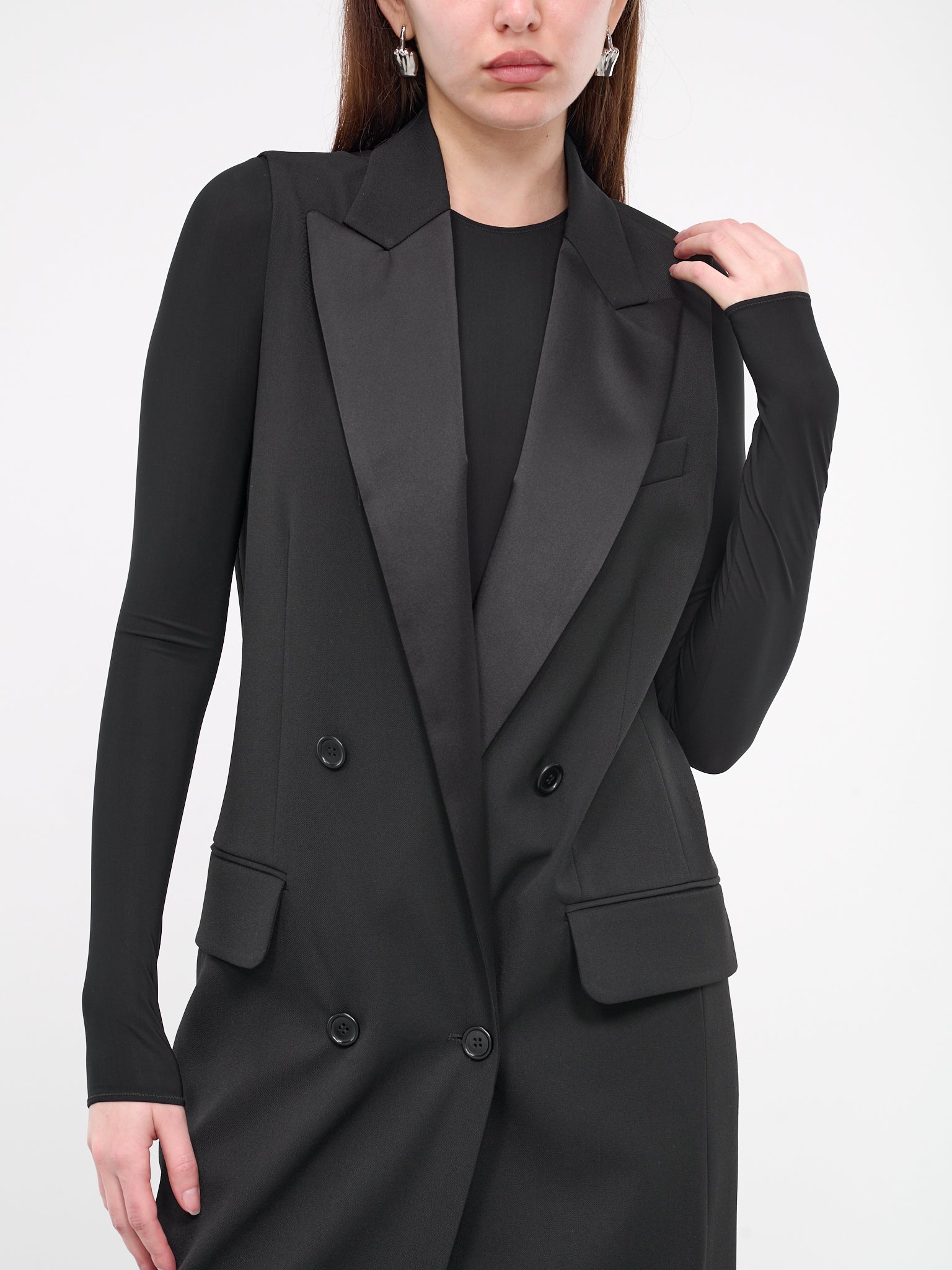 Tailored Vest Coat (S62FB0062-S76435-BLACK)