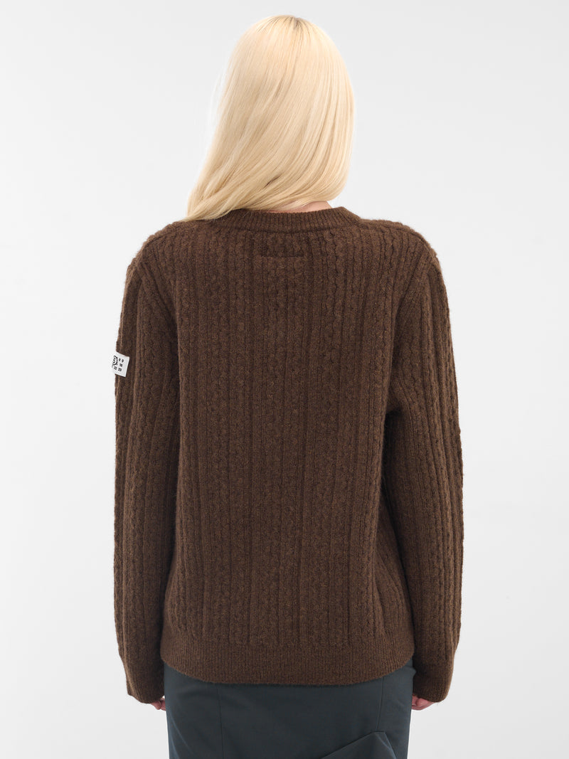 Brown Cable-Knit Sweater (S62HN0008-M13195-143-BROWN)