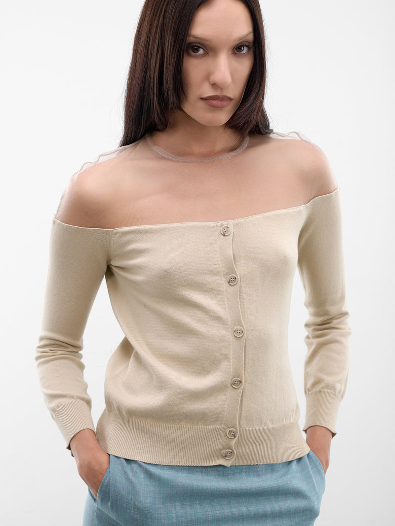 MM6 MAISON MARGIELA Transparent Shoulder Cardigan | H.Lorenzo - detail 1