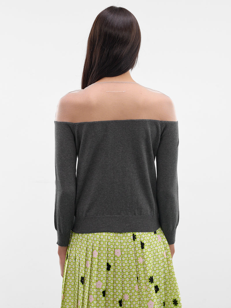 MM6 MAISON MARGIELA Transparent Shoulder Cardigan | H.Lorenzo - back