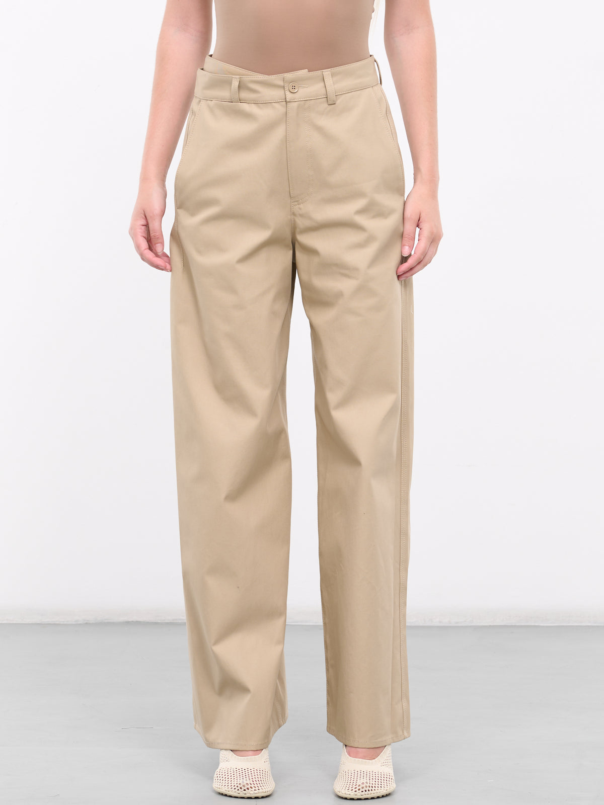 Cotton Gabardine Trousers (S62KB0195-M35074-DARK-BROWN)