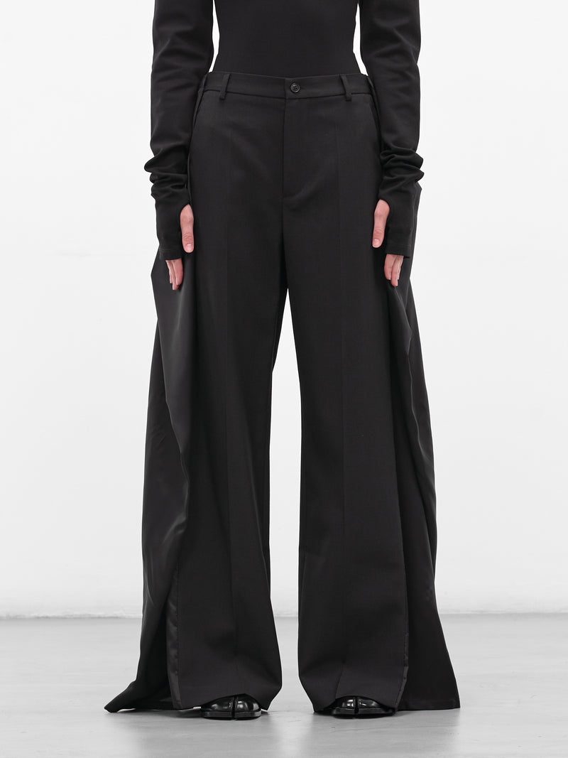 Black Deconstructed Wrap Layering Trousers (S62KB0246-M35436-899-BLACK)