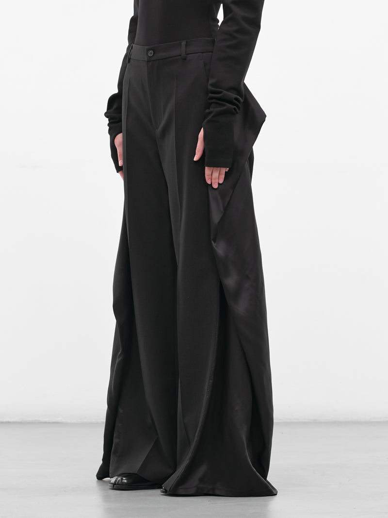 Black Deconstructed Wrap Layering Trousers (S62KB0246-M35436-899-BLACK)