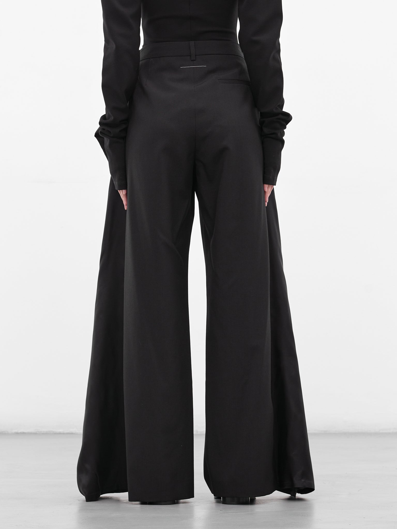 Black Deconstructed Wrap Layering Trousers (S62KB0246-M35436-899-BLACK)