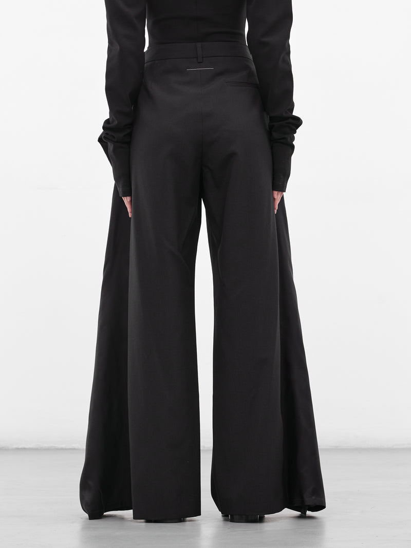 Black Deconstructed Wrap Layering Trousers (S62KB0246-M35436-899-BLACK)