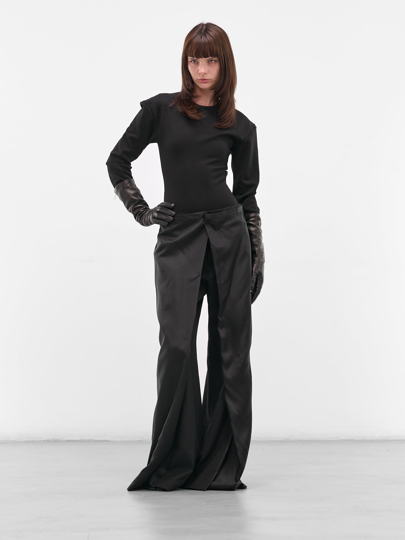 Black Deconstructed Wrap Layering Trousers (S62KB0246-M35436-899-BLACK)