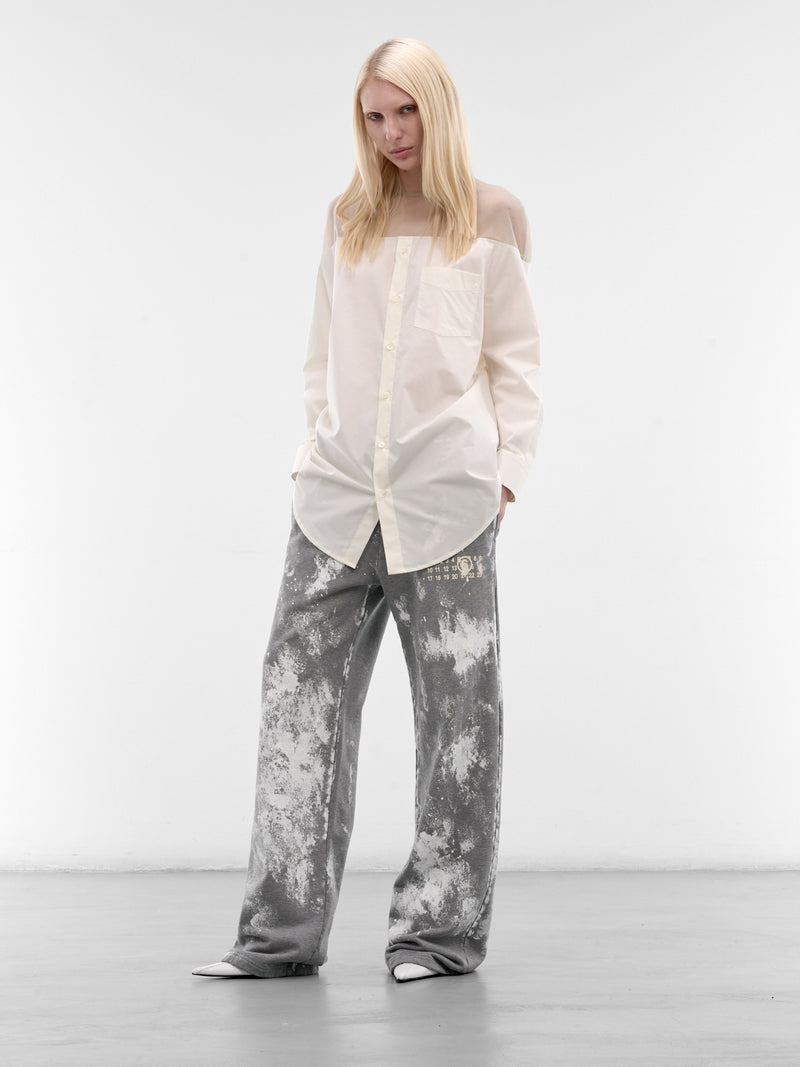 Gray Cotton Paint Splatter Sweatpants (S62KB0263-S25337-853M-GREY)