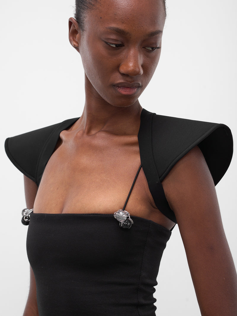 Black Lycra Jersey Bolero (S62TH0048-S20518-BLACK)