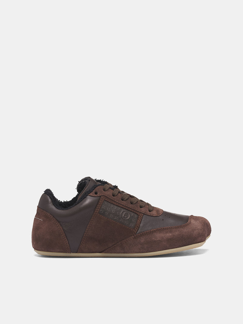 Brown Anatomical Suede Leather Sneakers (S66WS0106-P6435-T8009-BROWN)