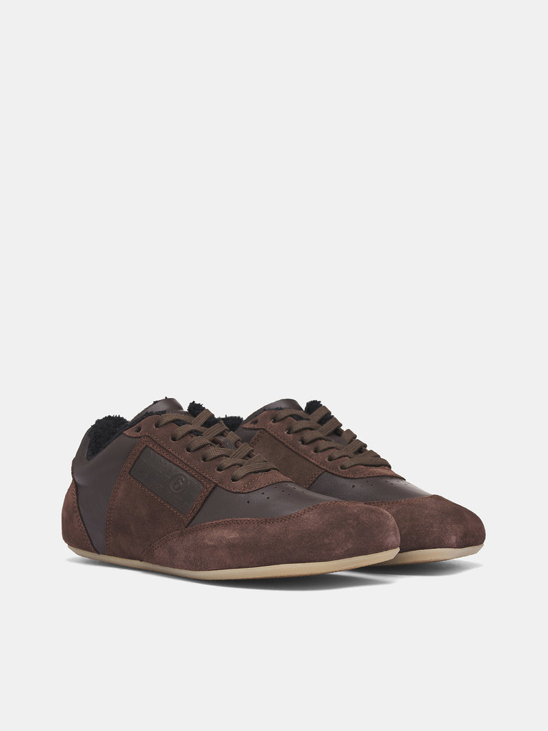 Brown Anatomical Suede Leather Sneakers (S66WS0106-P6435-T8009-BROWN)