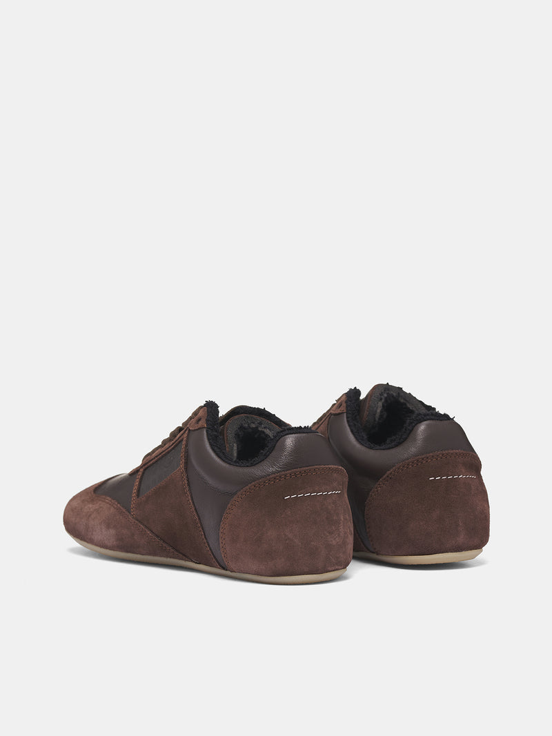 Brown Anatomical Suede Leather Sneakers (S66WS0106-P6435-T8009-BROWN)