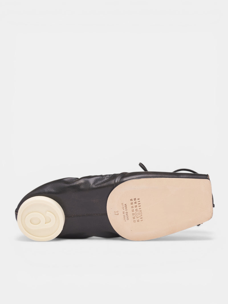 Black Square Toe Ballet Flats (S66WZ0037-P7706-HB495-BLACK-BR)