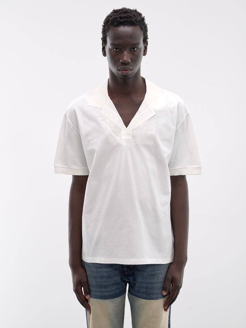 White Taped V-Neck Tee (S67GL0024-M20201-OFF-WHITE)