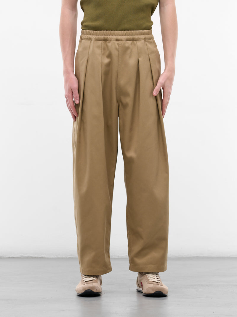 Beige Pleated Elastic Trousers (S67KA0091-S54042-BEIGE)