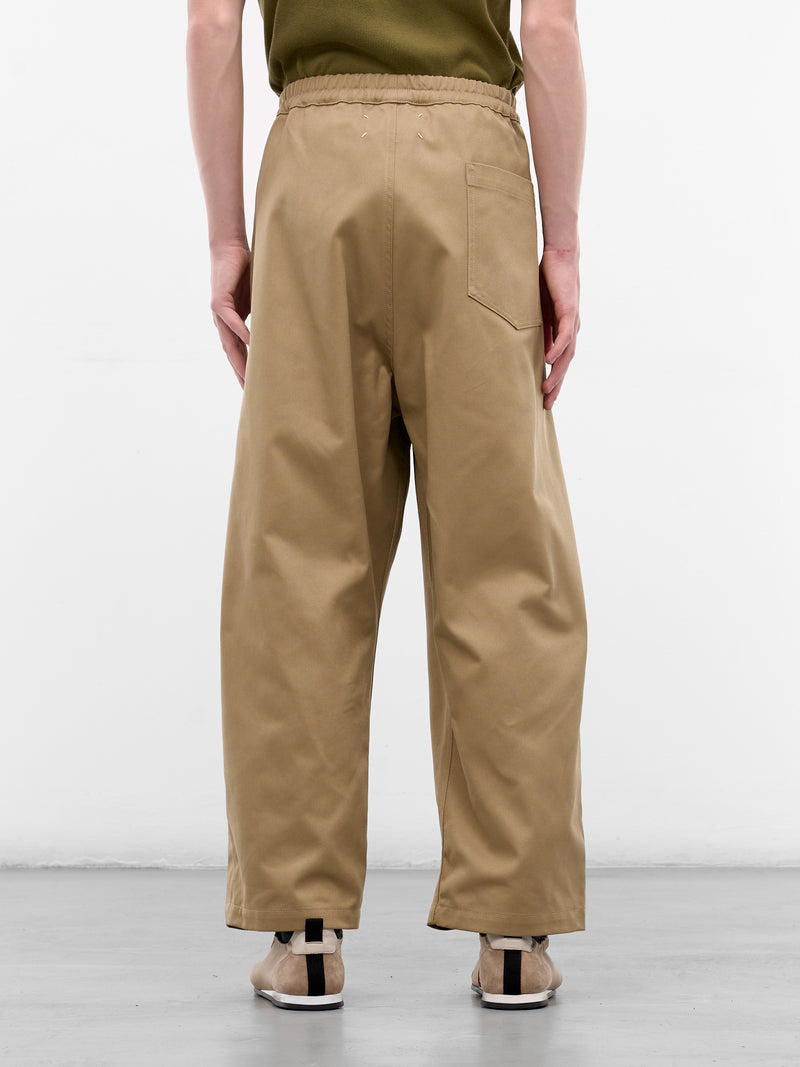 Beige Pleated Elastic Trousers (S67KA0091-S54042-BEIGE)