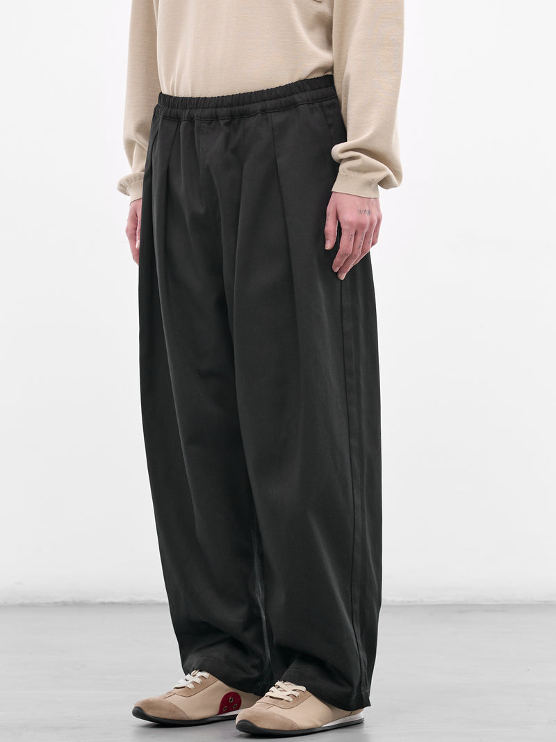 Black Pleated Elasticated Baggy Trousers (S67KA0091-S54042-900-BLACK)