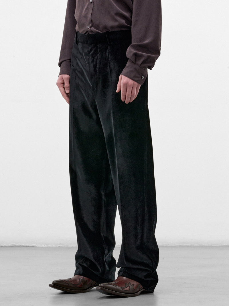 Black Velvet Wide Trousers (S67KA0101-S53941-900-BLACK)