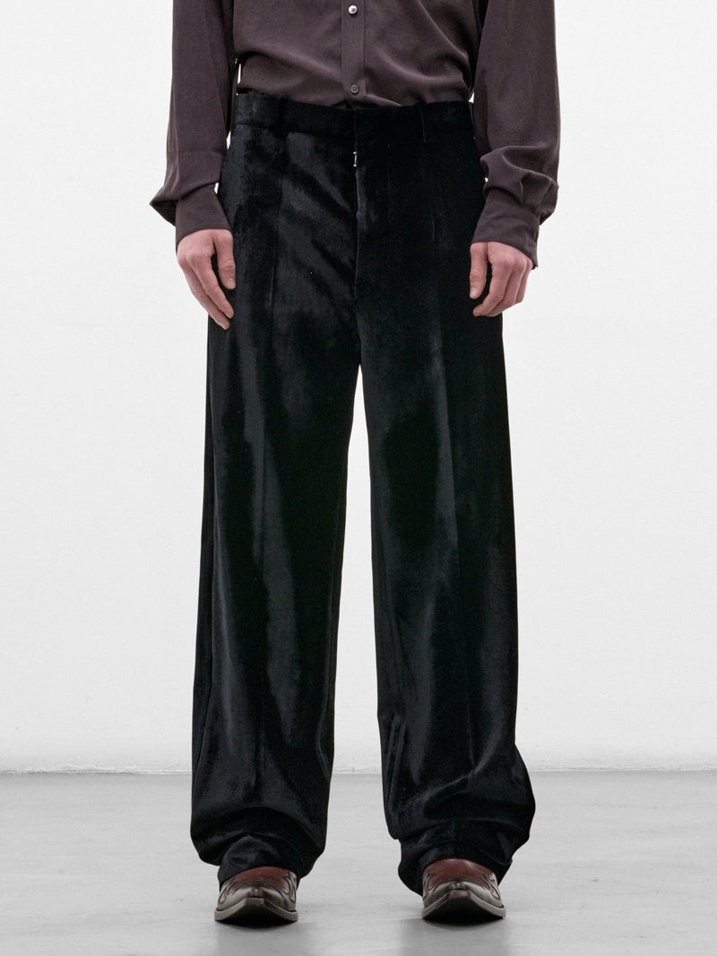 Black Velvet Wide Trousers (S67KA0101-S53941-900-BLACK)