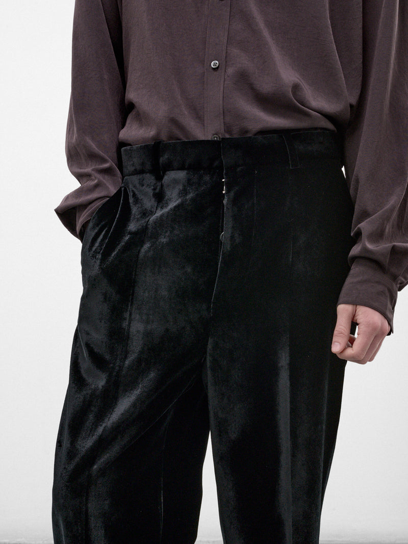 Black Velvet Wide Trousers (S67KA0101-S53941-900-BLACK)