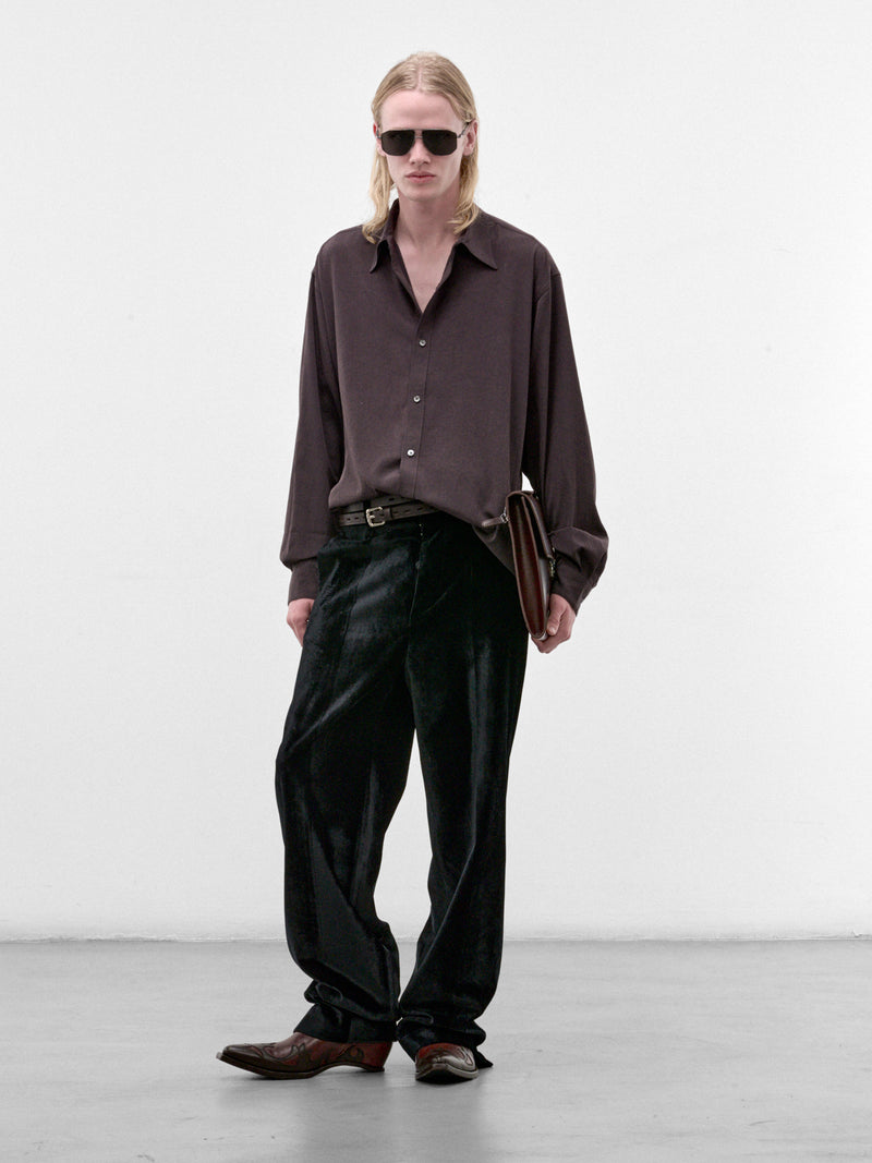 Black Velvet Wide Trousers (S67KA0101-S53941-900-BLACK)