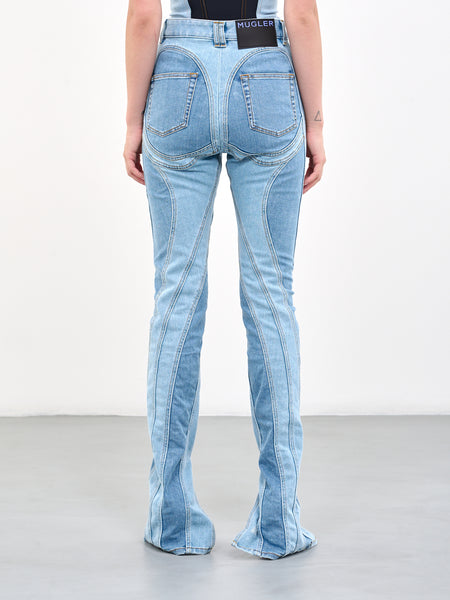 MUGLER Slit Spiral Jeans | H.Lorenzo