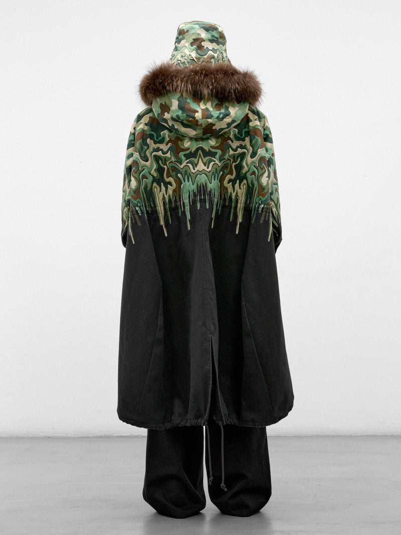 Green Surreal Camo Military Parka (S70CBN0226-GREEN)