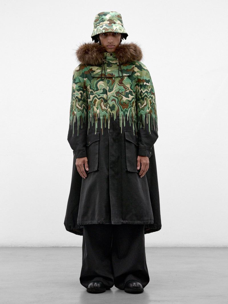 Green Surreal Camo Military Parka (S70CBN0226-GREEN)
