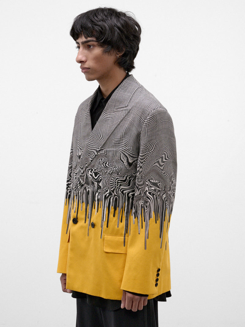 Gray Cotton Surreal Glencheck Blazer (S70VS0126-YELLOW)