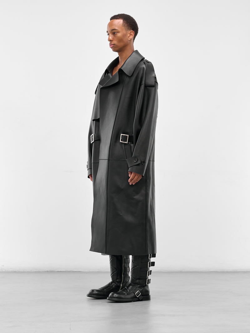 Black Sheep Leather Trench Coat (S71AA0469-SY1345-BLACK)