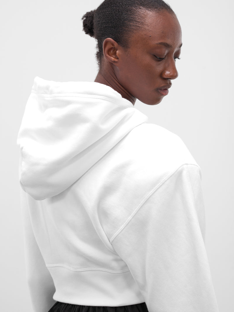 Vaquera Oversized Crop Graphic Hoodie (S72GU0501-S25516-WHITE)