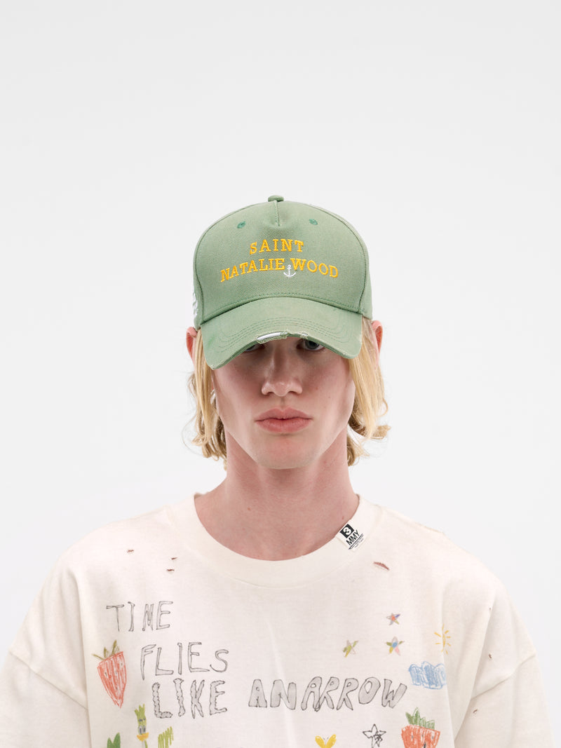 Saint Natalie Wood Embroidered Hat (SAINT-NATALIE-WOOD-PAINT-GREEN)