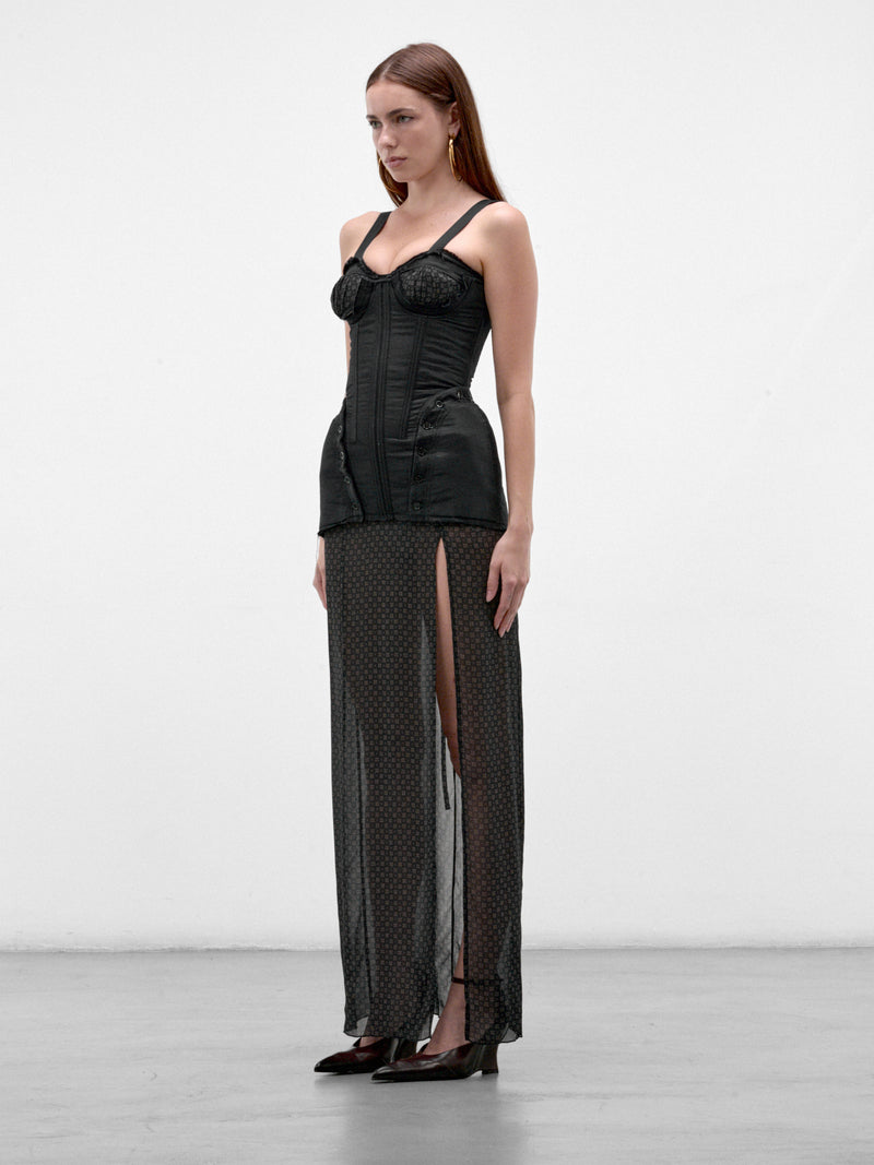 Black Corset Maxi Dress (SAMD0SCA-SABLE-MAXI-SCARF)