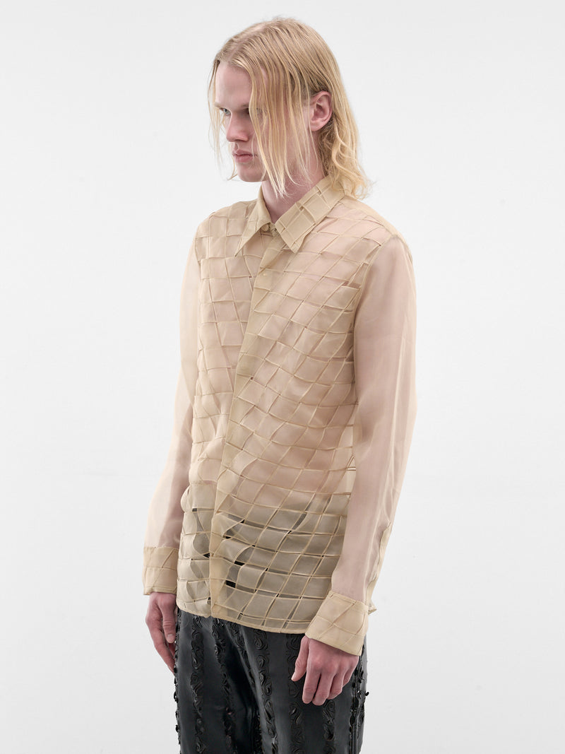 Beige Silk Organza Rutina Shirt (RUTINA-SHIRT-BEIGE)