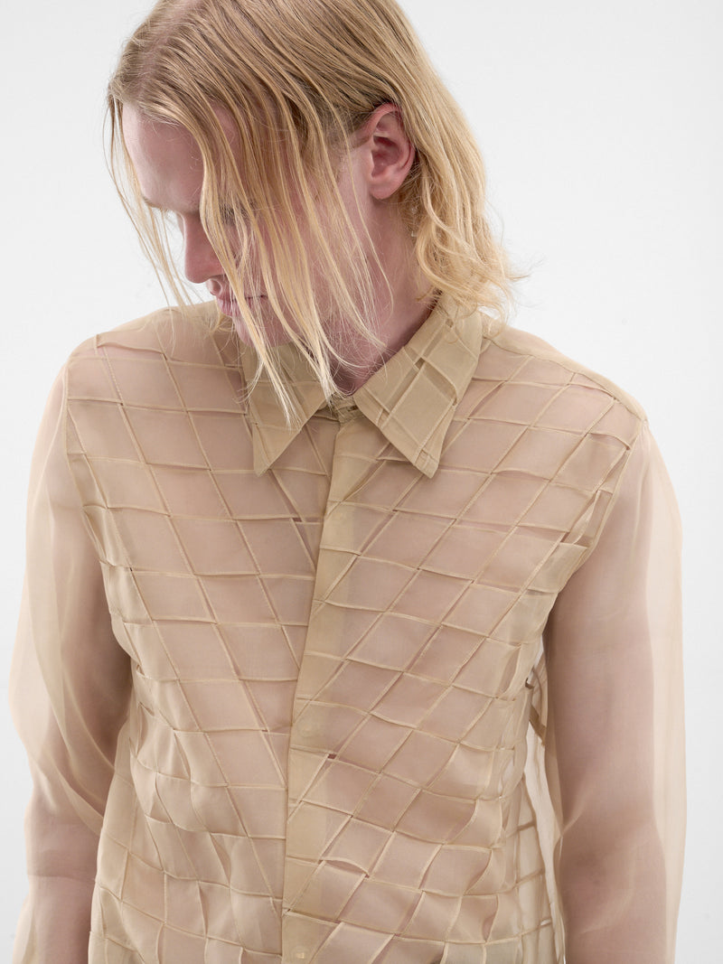 Beige Silk Organza Rutina Shirt (RUTINA-SHIRT-BEIGE)