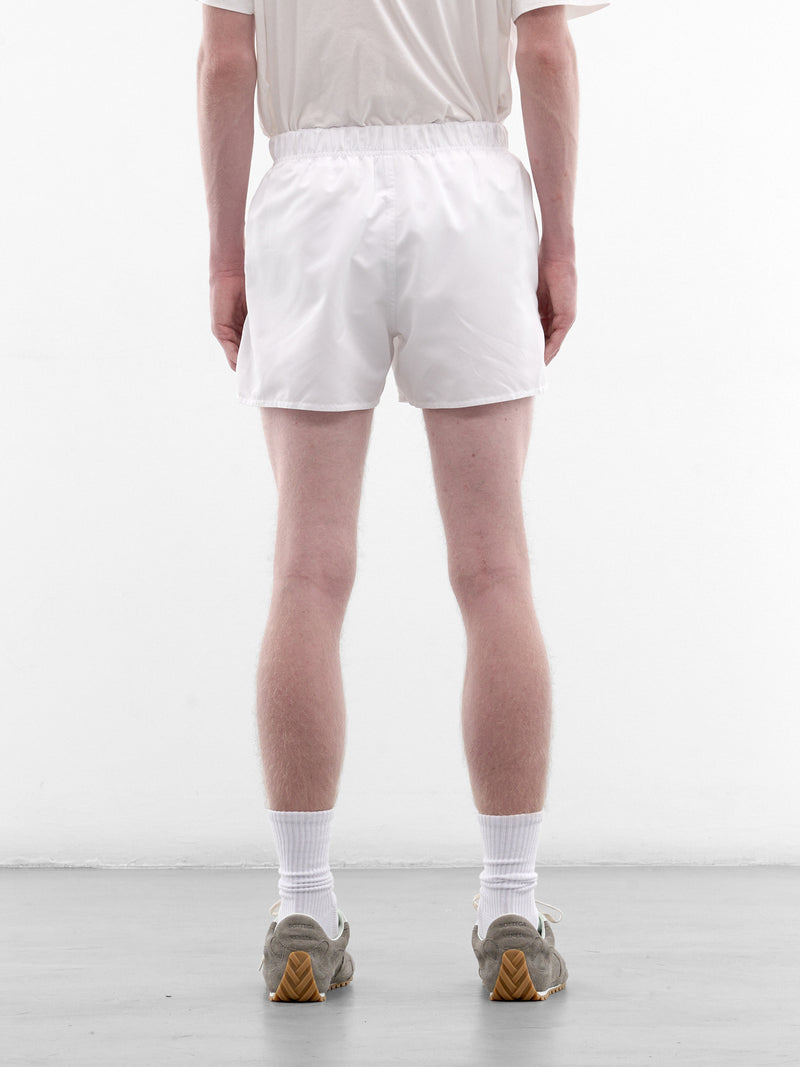 White Eyelet Swim Shorts (SB003-M-PA0001-WHITE)