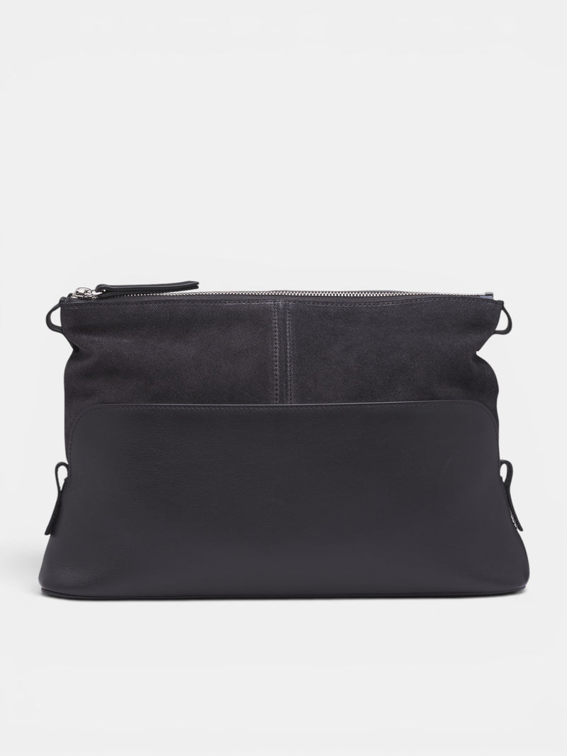Layered Leather 5AC Clutch Bag (SB2WF0007-P8991-HB396-BLACK)