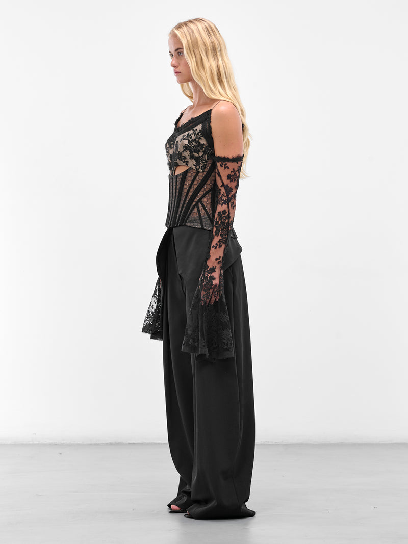 SALIH BALTA Lace Sleeved Corset | H.Lorenzo - side