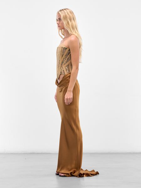 SALIH BALTA Corset Draped Gown