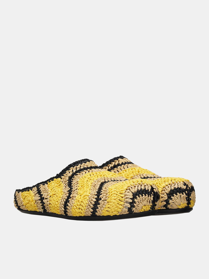 No Vacancy Inn Rafia Sabot Loafers (SBMS008200-BLACK-YELLOW)