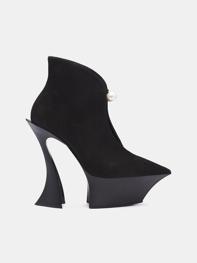 Sculptural Platform Heels (SC177-TS001-PEARL-BLACK)