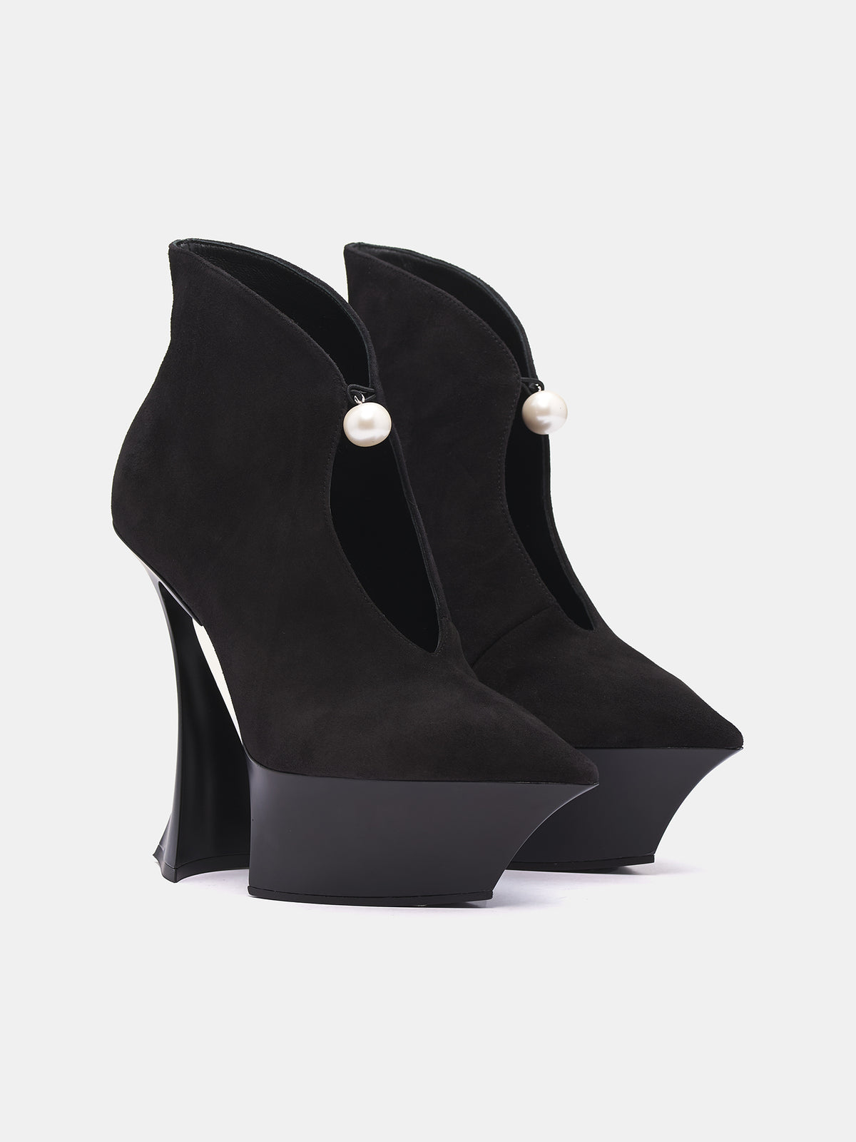 Sculptural Platform Heels (SC177-TS001-PEARL-BLACK)