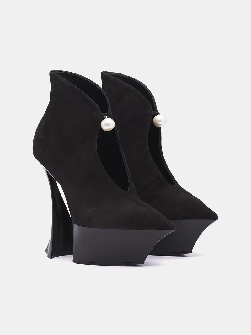 Sculptural Platform Heels (SC177-TS001-PEARL-BLACK)