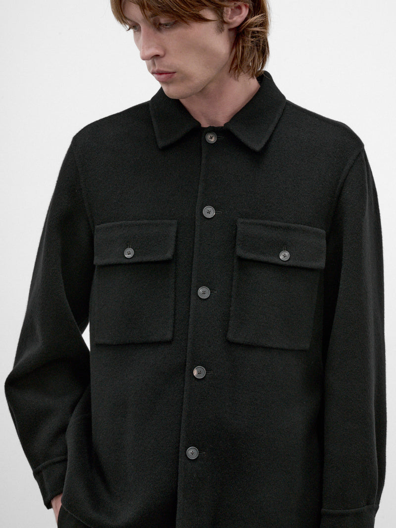 Black Cashmere CPO Jacket (SCAGLW6311-BLACK)