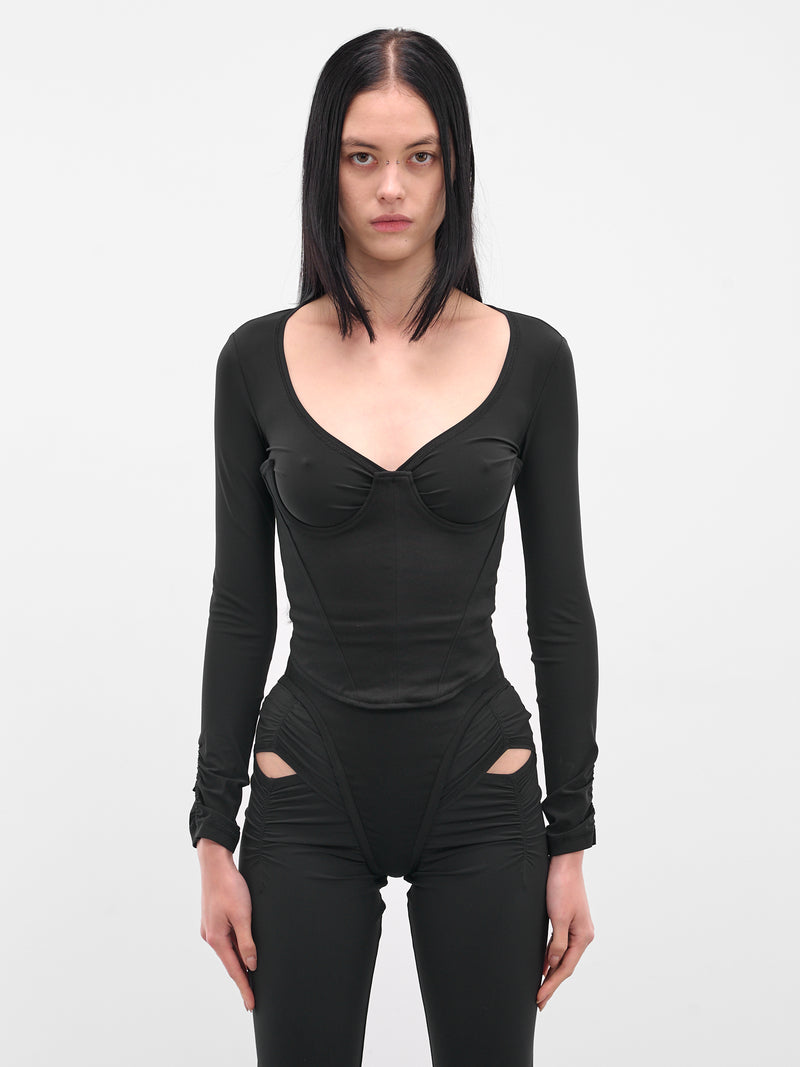 Black Scyhte Structured Bustier Top (SCYB0BL-BLACK)