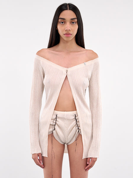 00s lagust python cardie ジレ vkei archive Seaweed Cardigan (SEAWEED-CARDIGAN-BEIGE)
