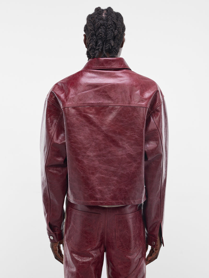 Burgundy Leather X Zip Jacket (SEK-JKT01-BURGUNDY-SS26)