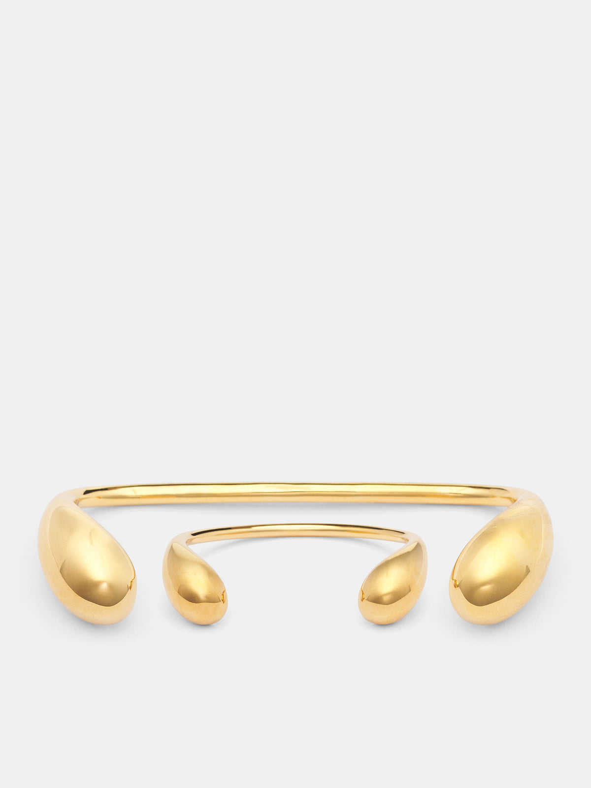 Gold Serti Double Cuff Bracelet (SERTI-BRACELET-SET-GOLD)
