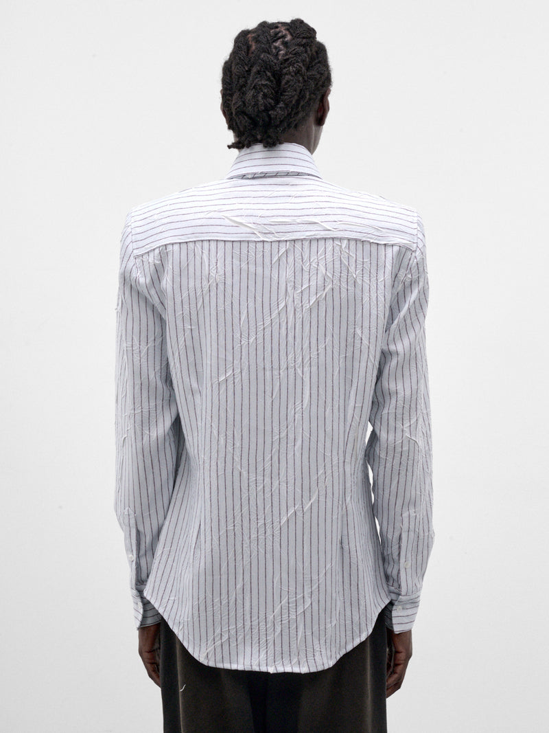 Blue Pleated Poplin Necktie Shirt (SH-002-B-BLUE)