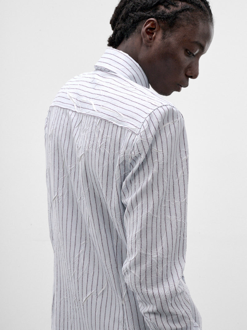 Blue Pleated Poplin Necktie Shirt (SH-002-B-BLUE)
