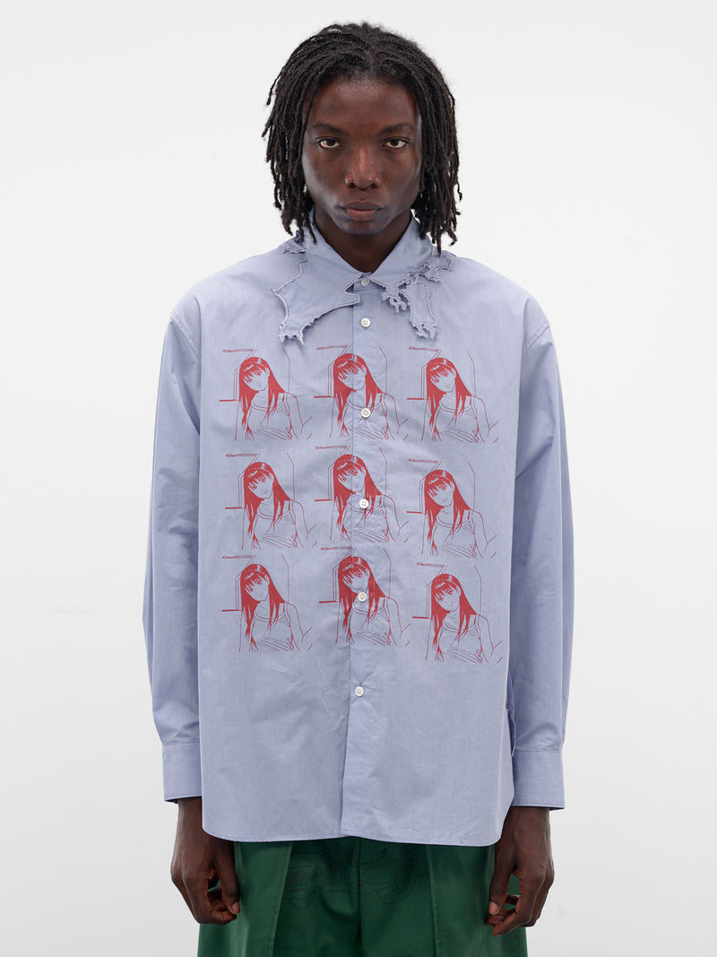 Blue Graphic Print Archipelago Shirt (SH-SV-NGA-1003-BLUE)